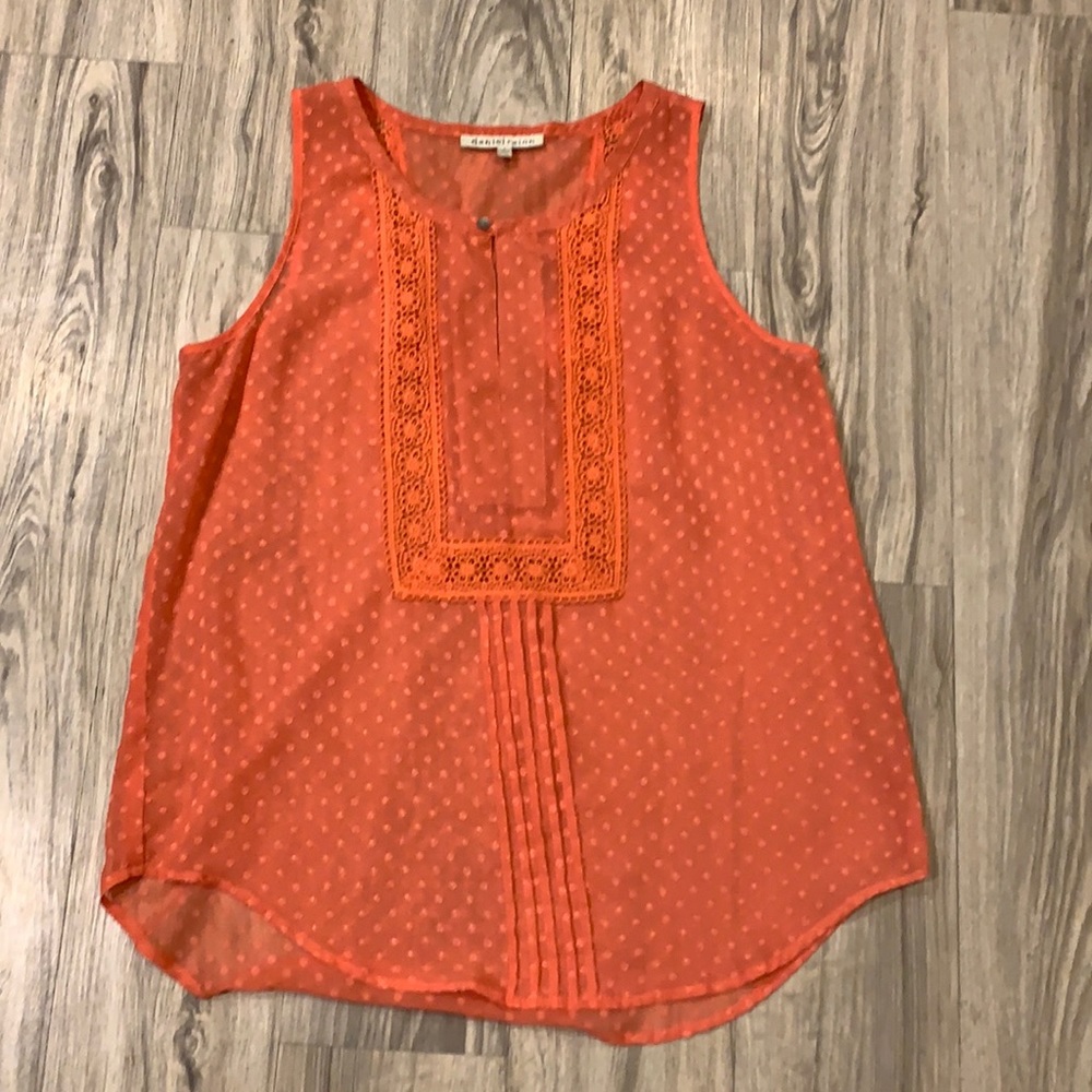 Daniel Rainn melon sleeveless blouse
